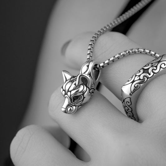 Ornate Fox Charm Necklace