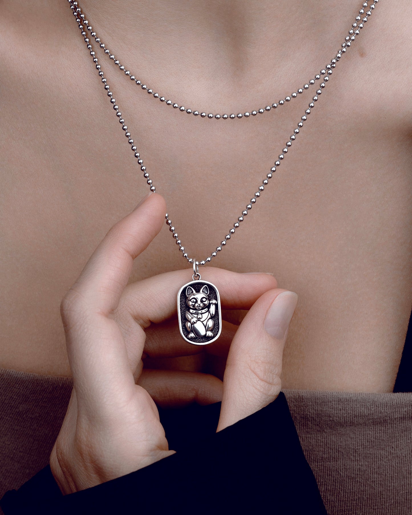 Lucky Cat Charm Necklace