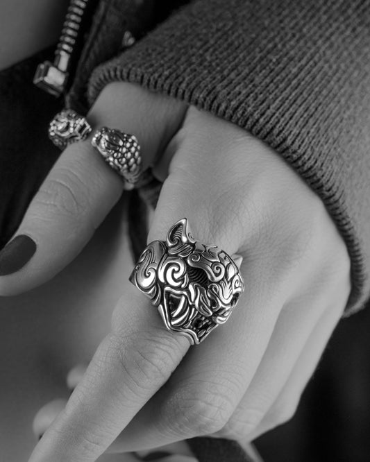 Oni Jaguar Mask Ring