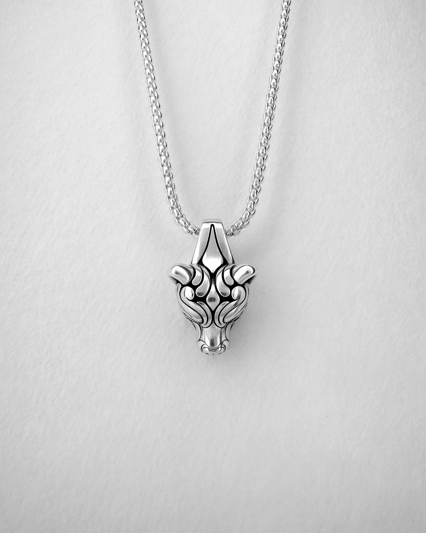 Sterling silver stylized Bear Head necklace