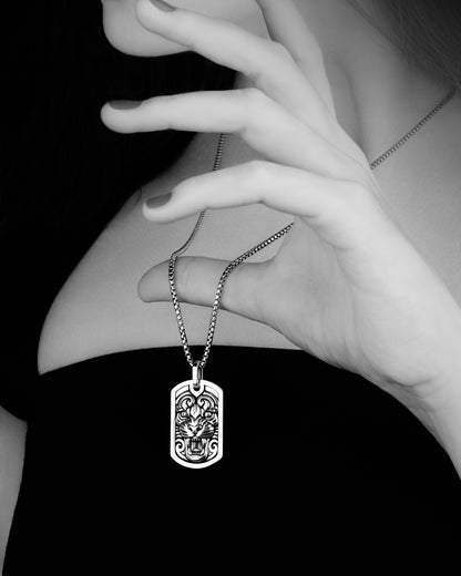 Tiger Dog Tag Necklace