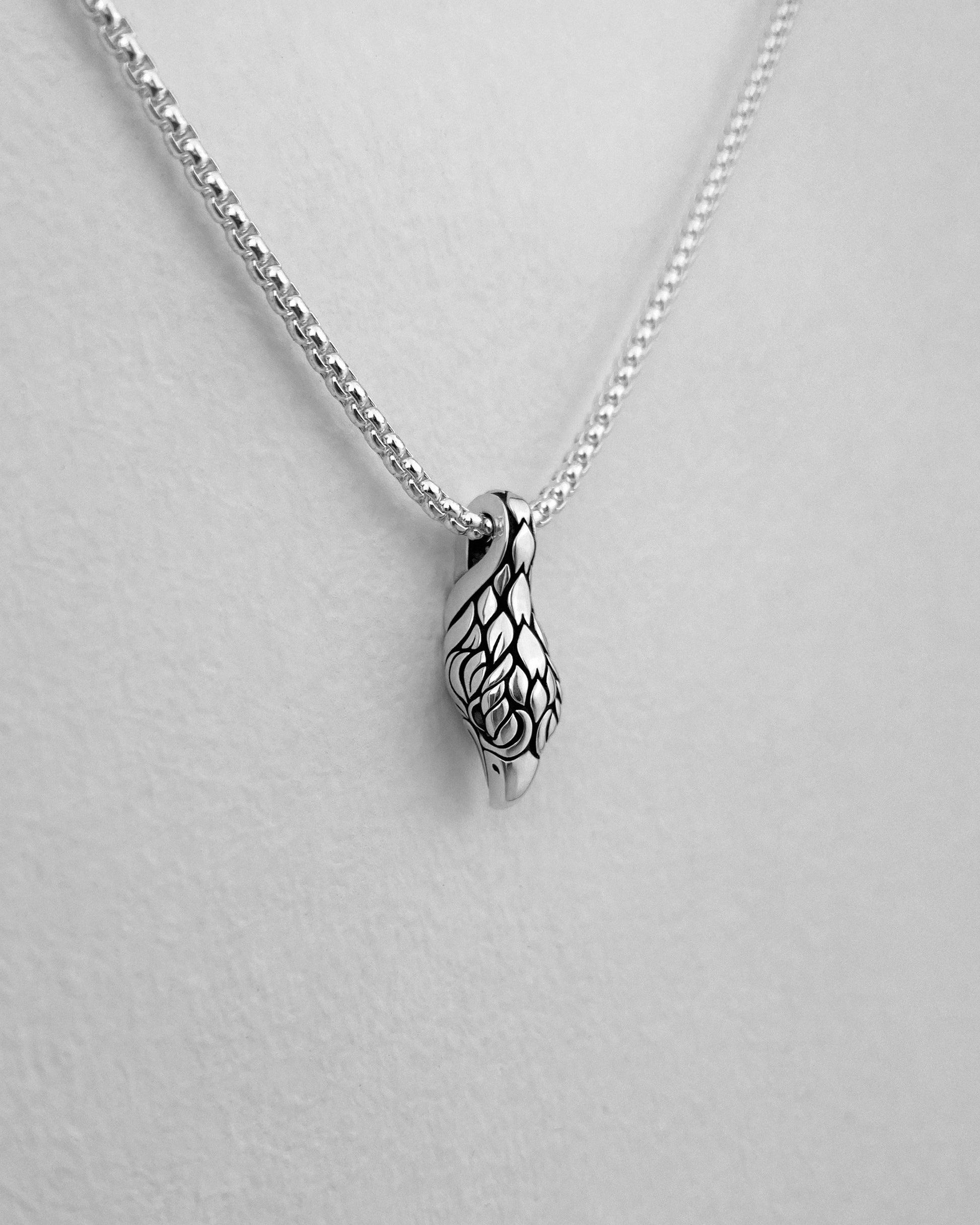 Unique sterling silver Bald Eagle charm on a rounded box chain