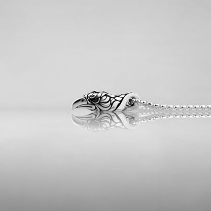 Edgy sterling silver Eagle pendant necklace