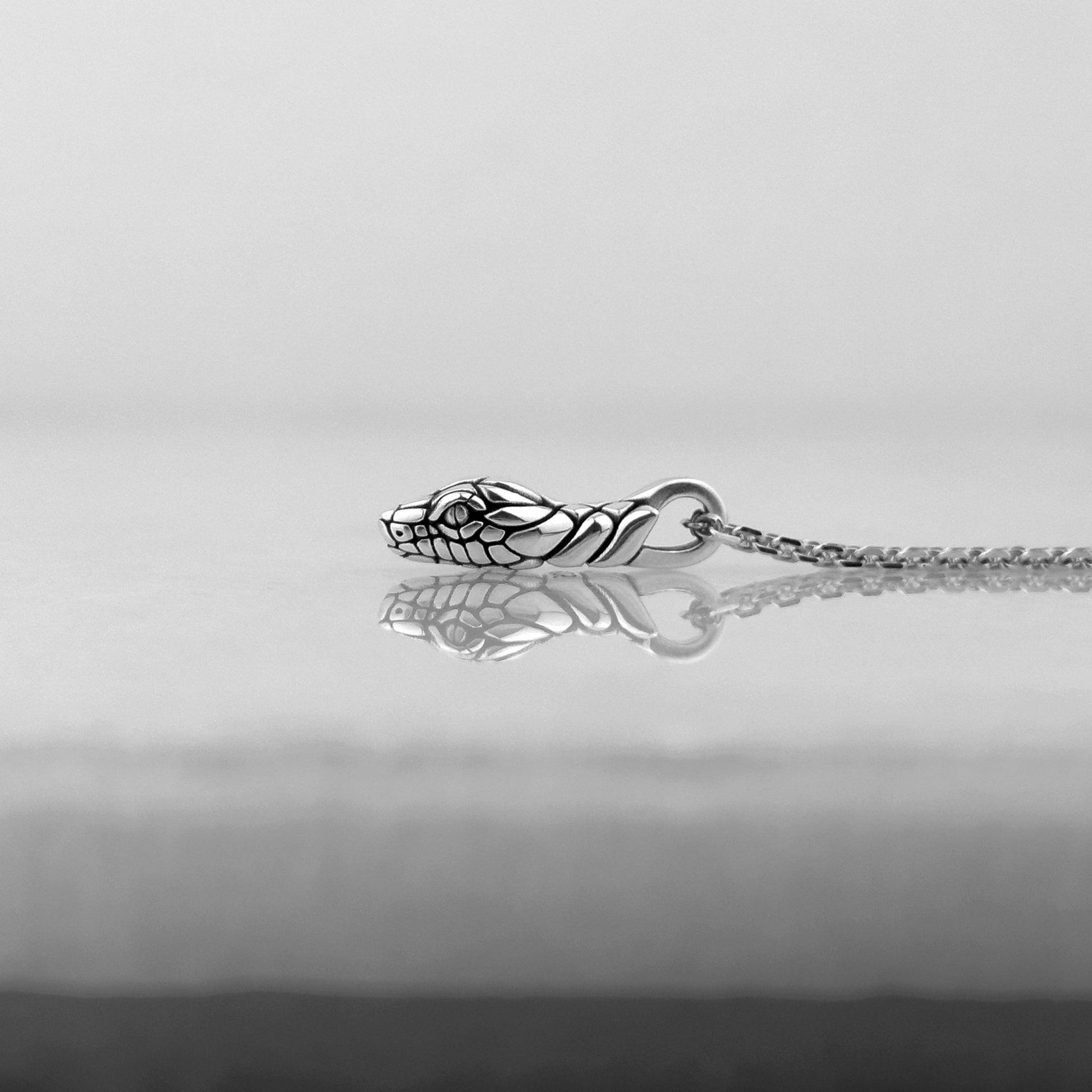Edgy and elegant silver Snake pendant