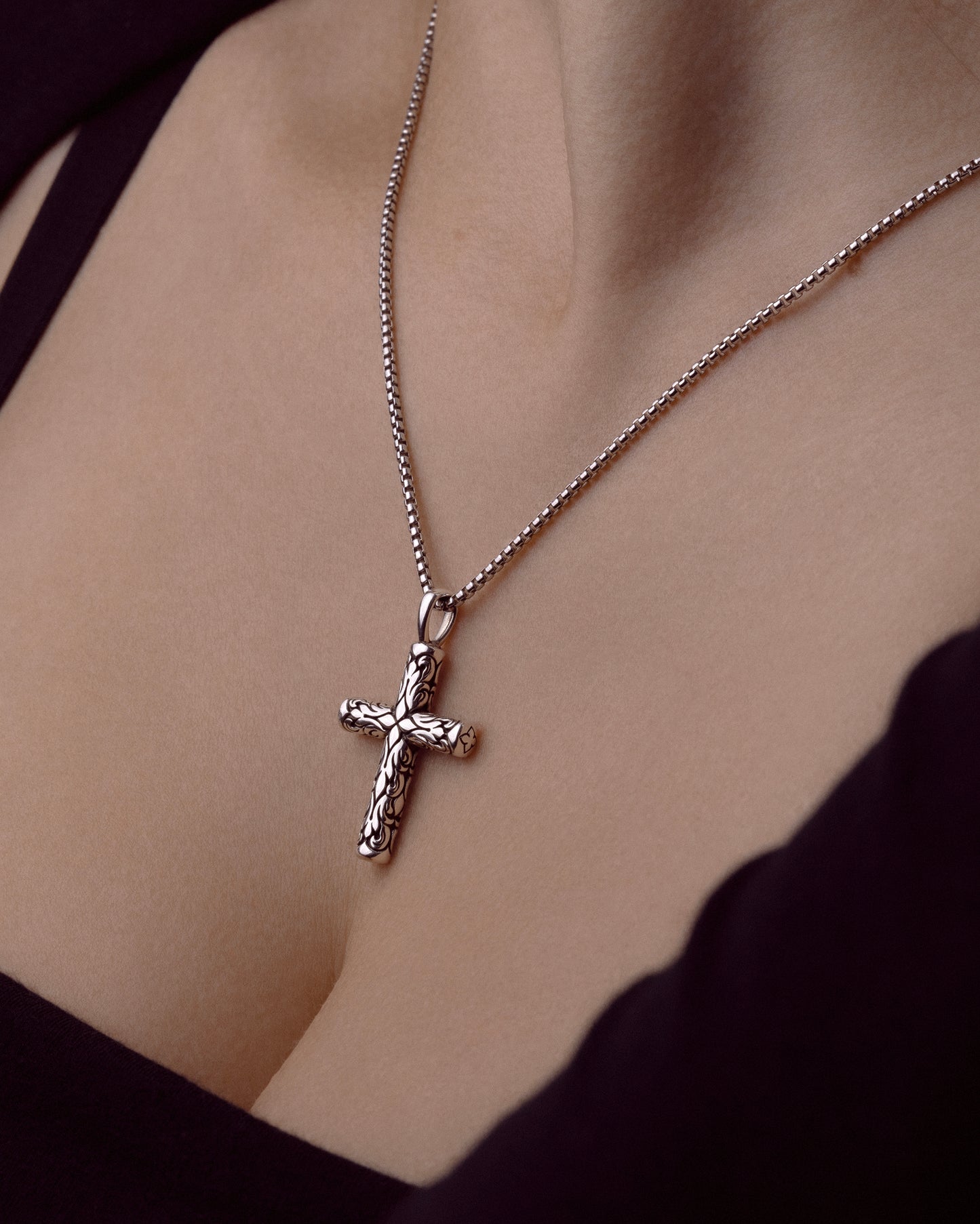 Ornate Scrollwork Cross Pendant