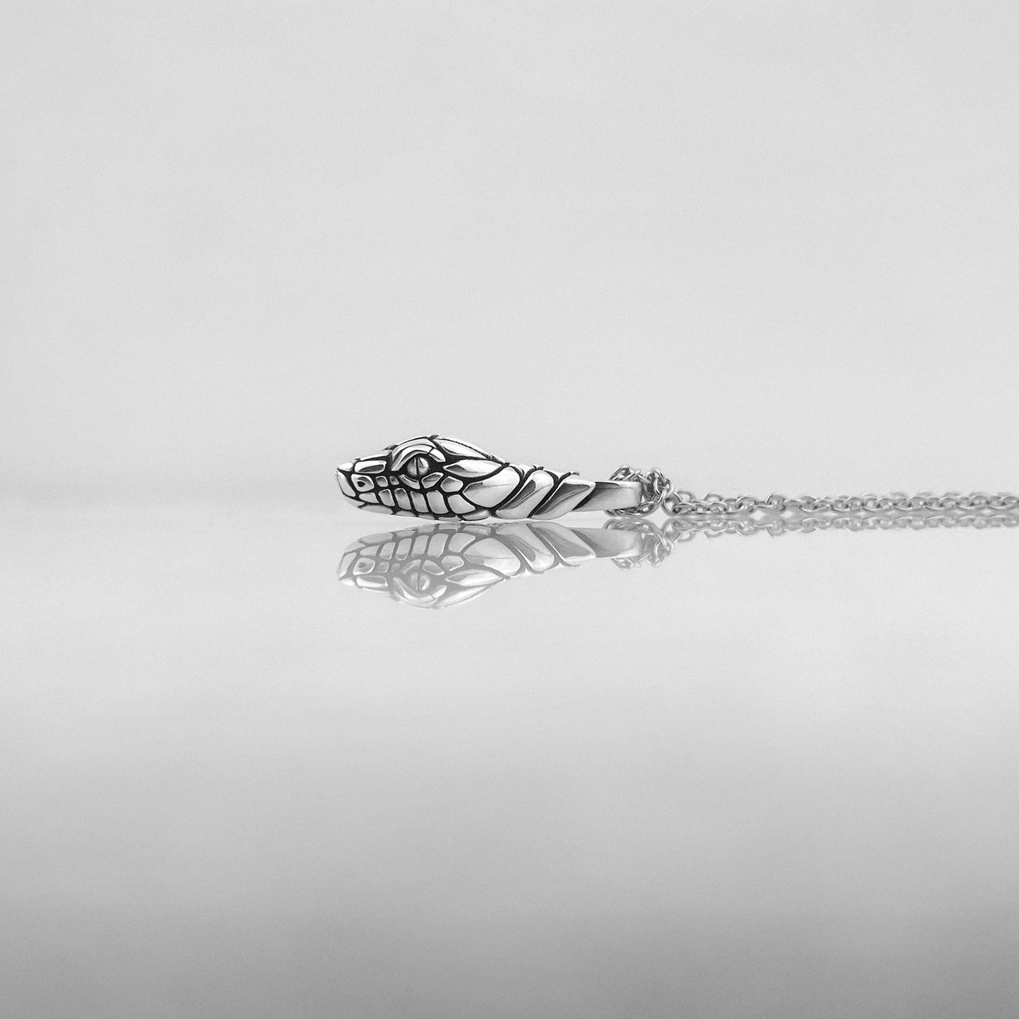 Gothic sterling silver snake head charm