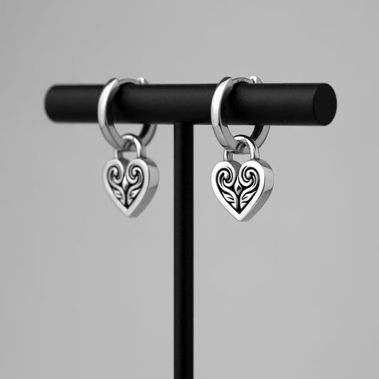 Filigree Heart Locket Earrings