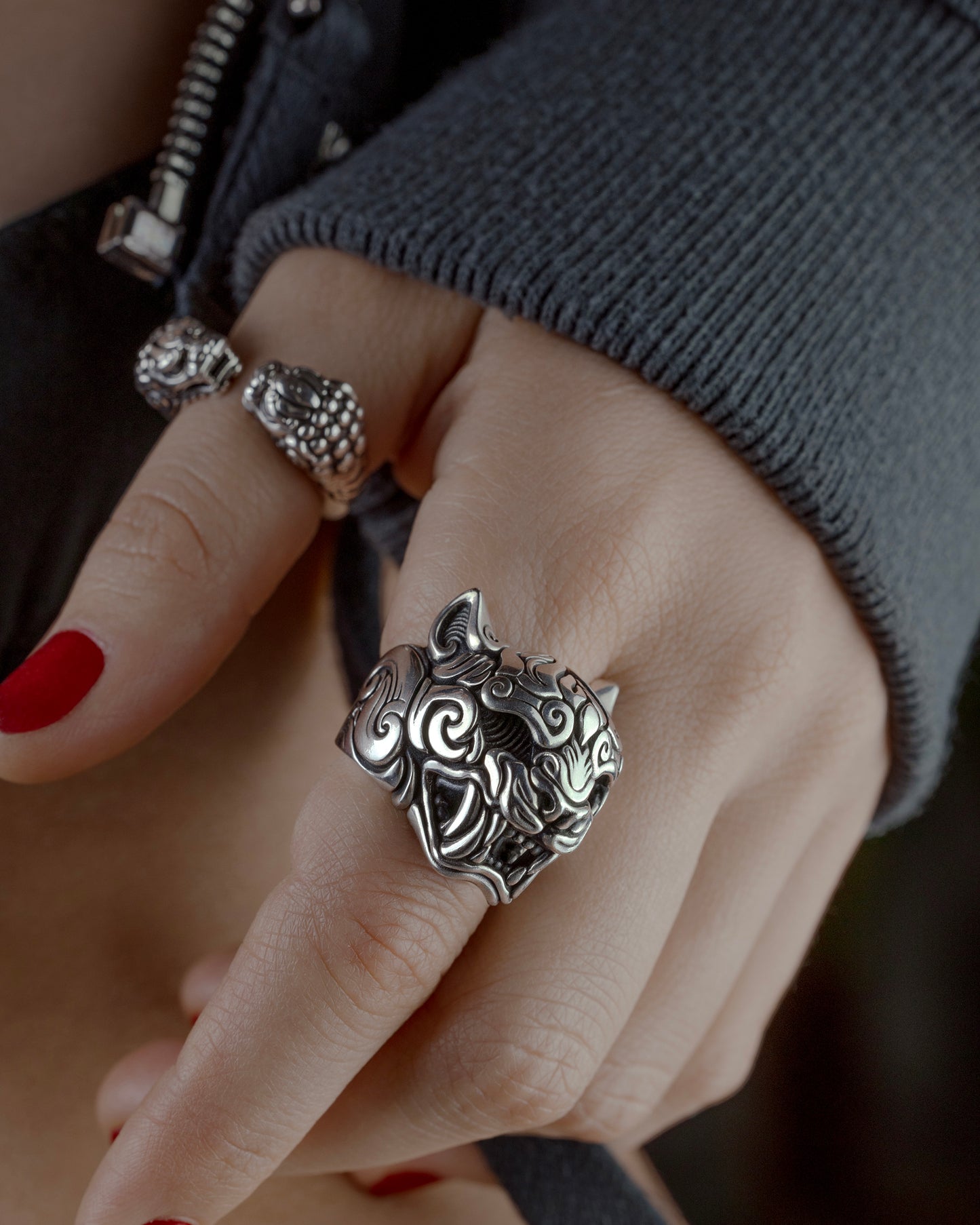 Oni Jaguar Mask Ring