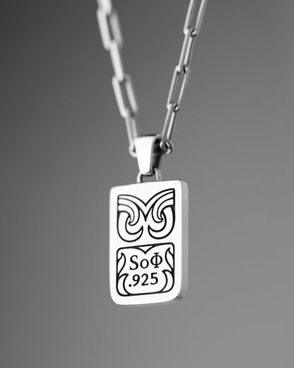 Lioness Rectangle Pendant Necklace