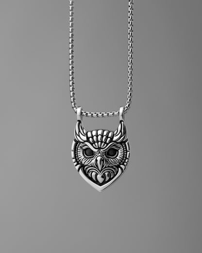 Horned Owl Pendant Necklace