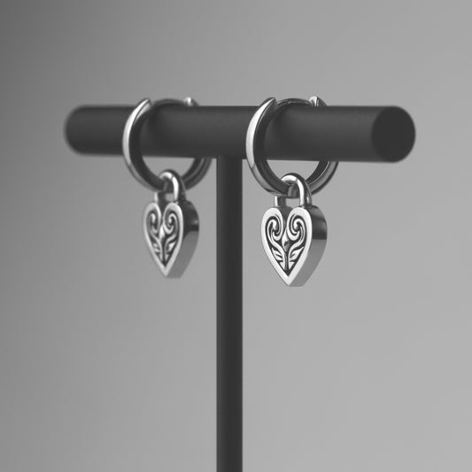 Filigree Heart Locket Earrings