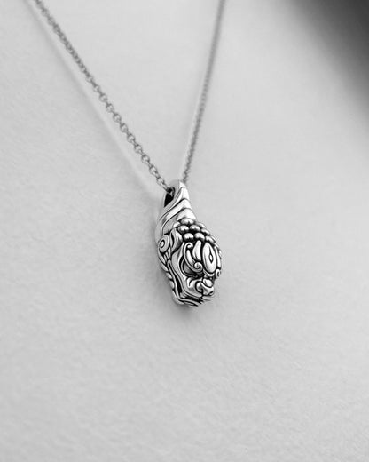 Small silver Foo Dog pendant