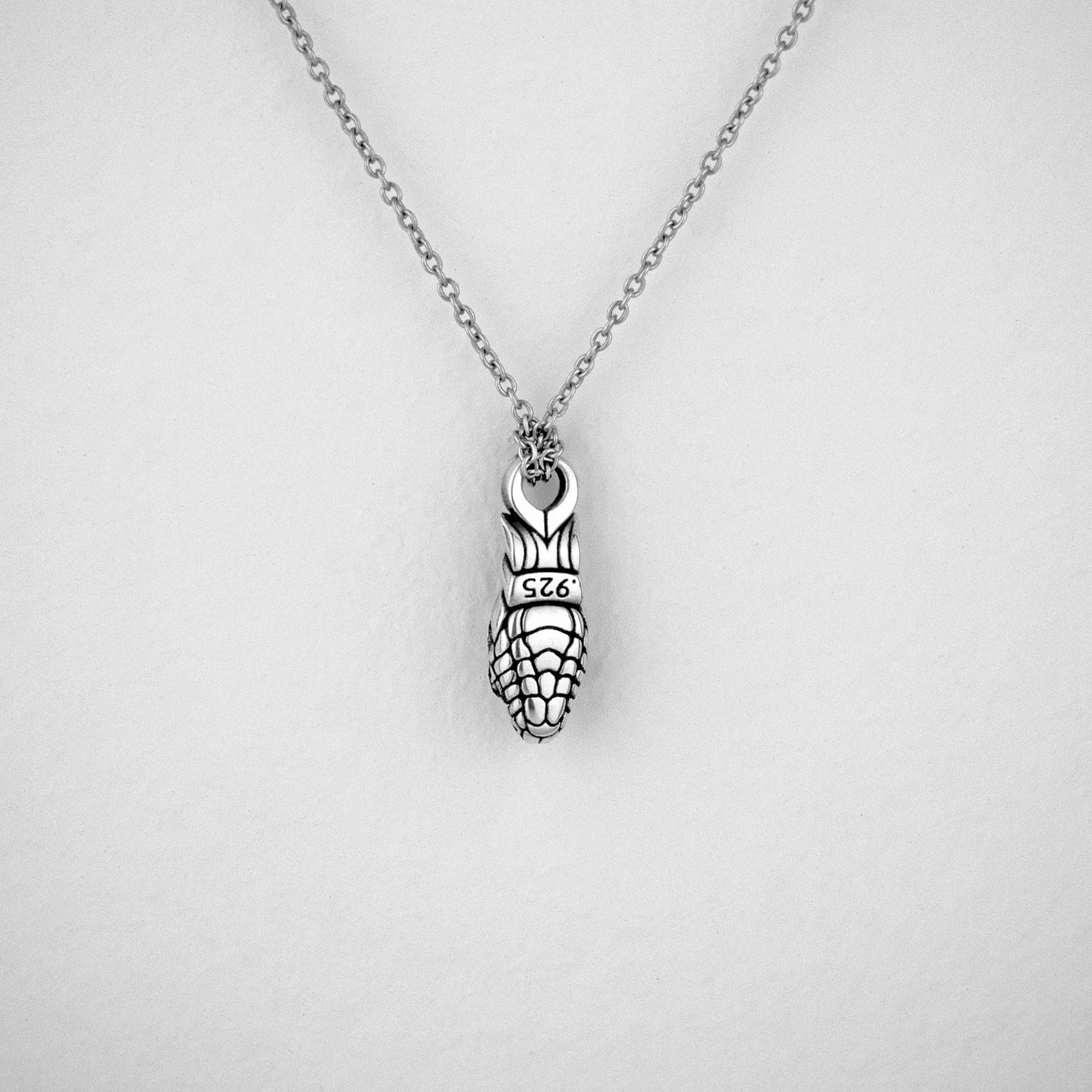 Silver Snake Head charm back