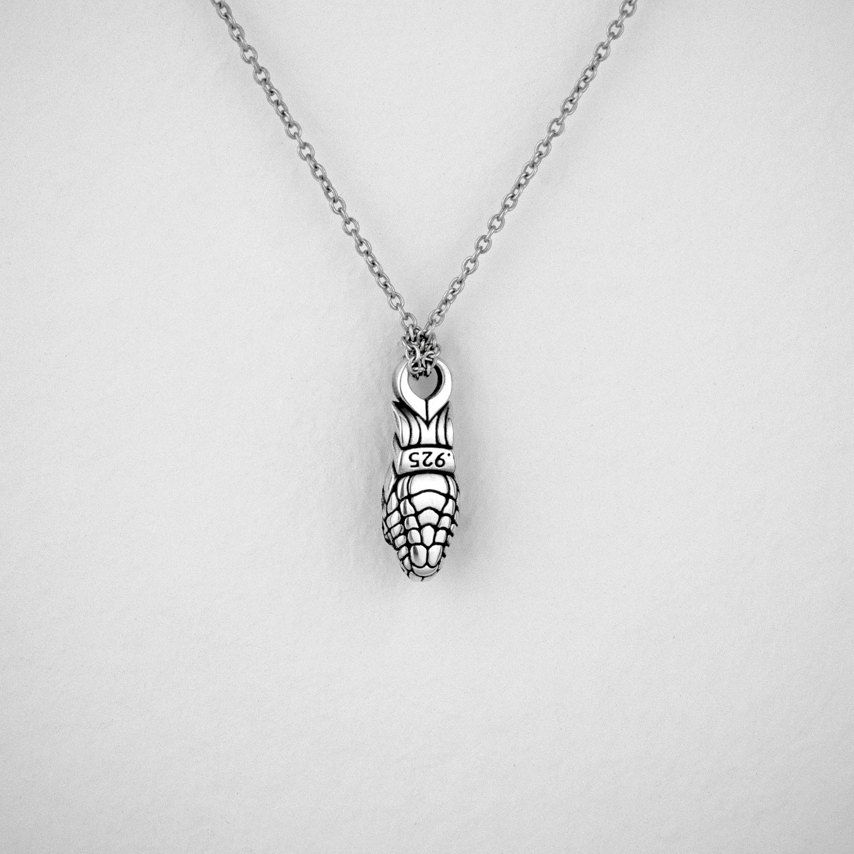 Silver Snake Head charm back