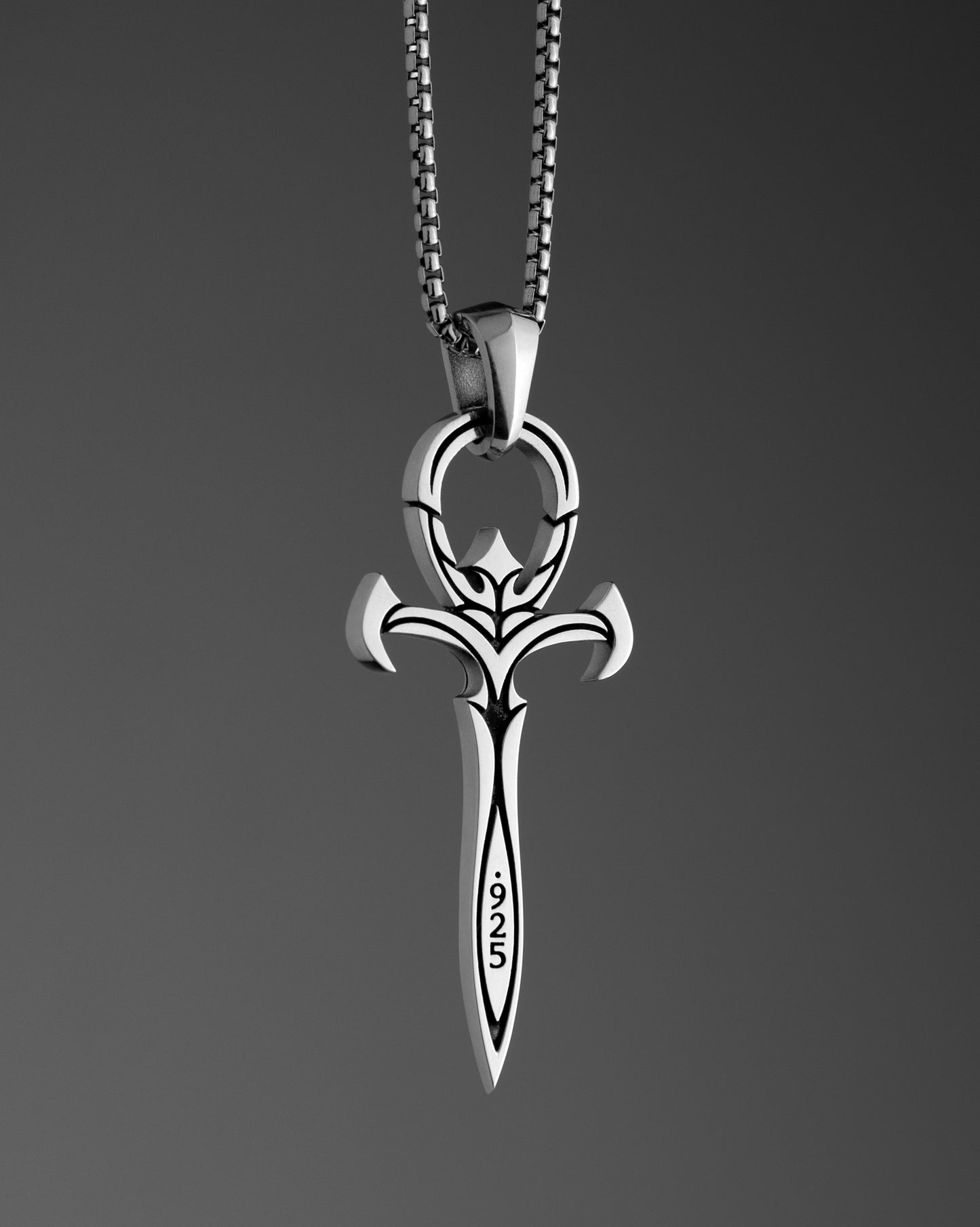 Vampire Ankh Dagger Pendant Necklace