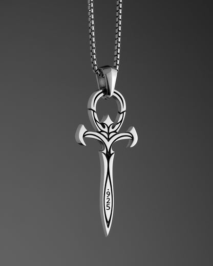 Vampire Ankh Dagger Pendant Necklace