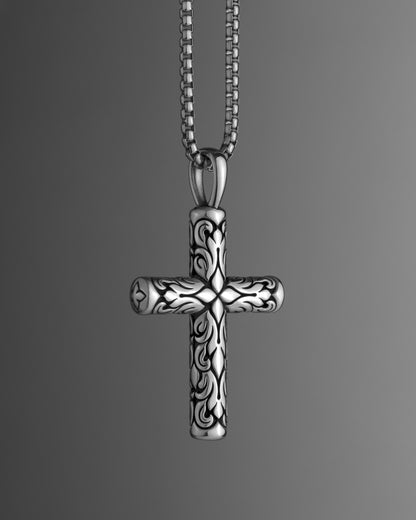 Ornate Scrollwork Cross Pendant