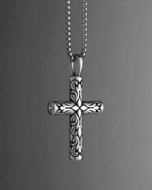 Ornate Scrollwork Cross Pendant