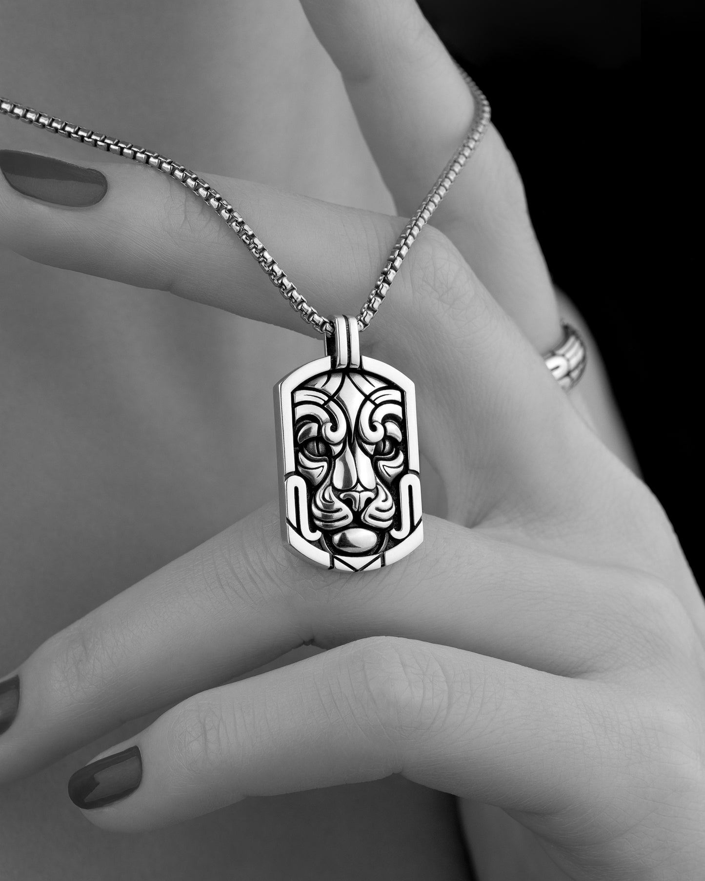 Deco Jaguar Pendant Necklace