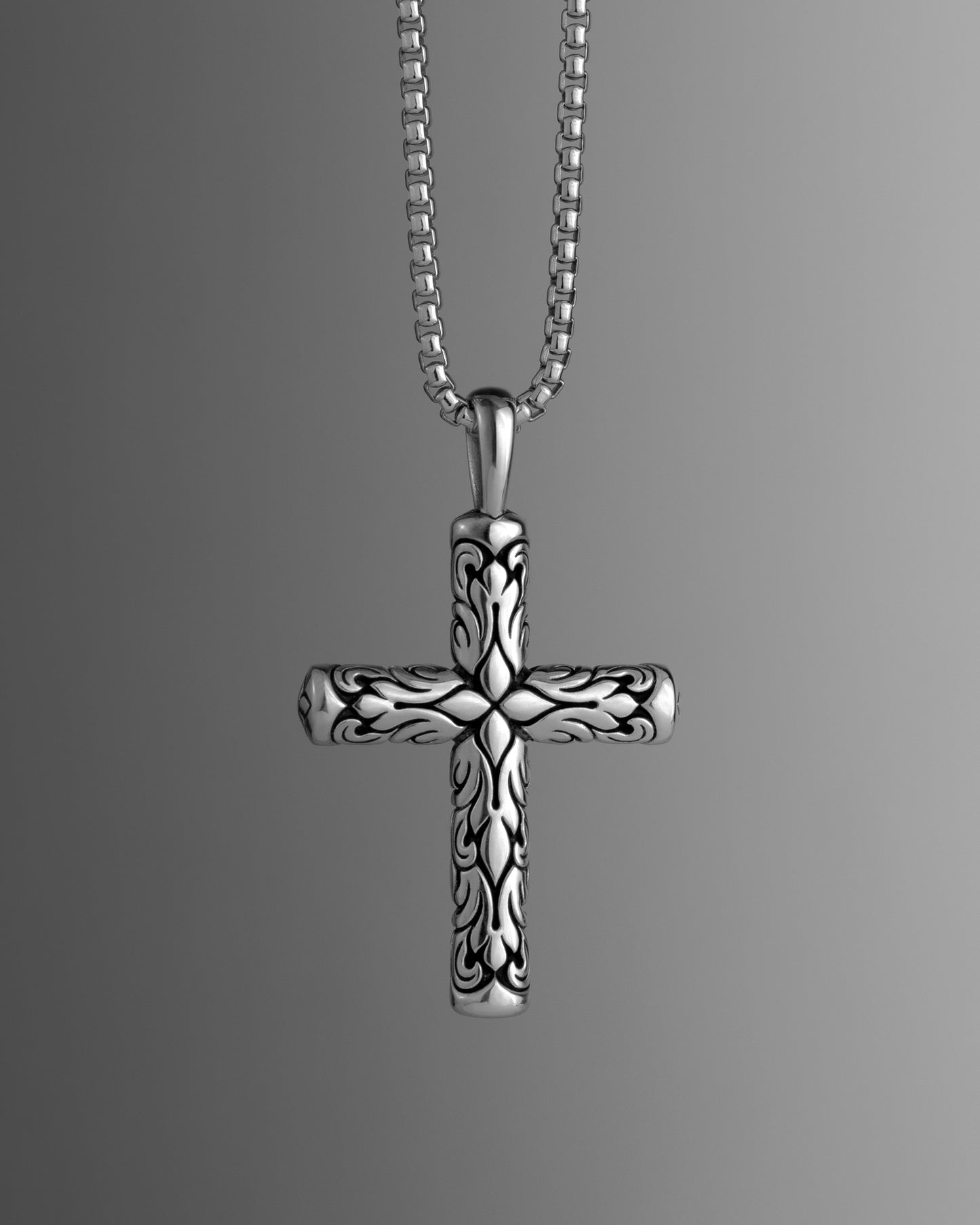 Ornate Scrollwork Cross Pendant