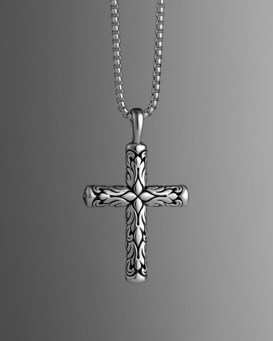 Ornate Scrollwork Cross Pendant