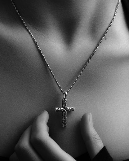 Ornate Scrollwork Cross Pendant