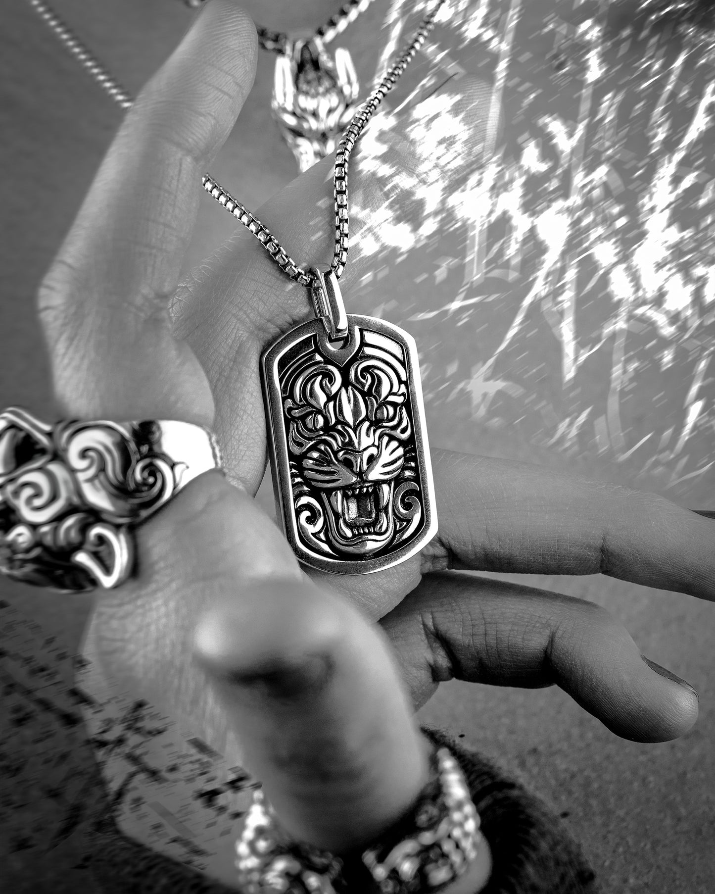 Tiger Dog Tag Necklace