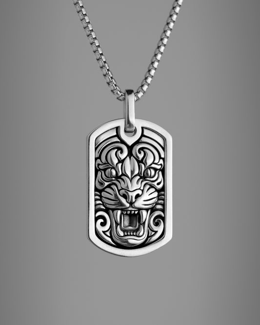 Tiger Dog Tag Necklace