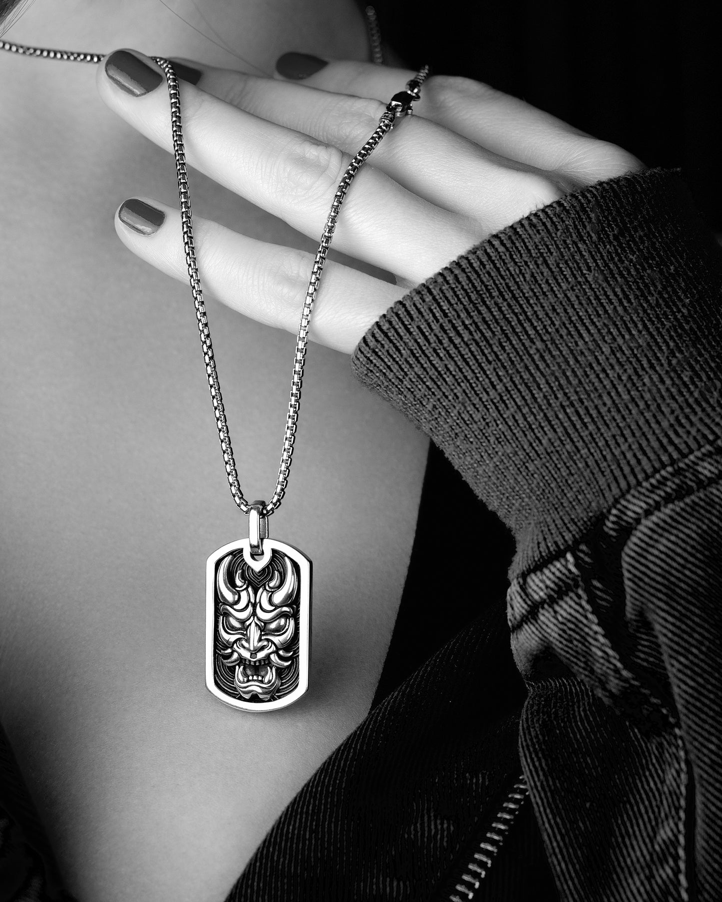 Hannya Dog Tag Necklace