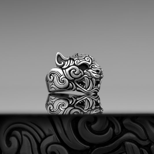 Oni Jaguar Mask Ring