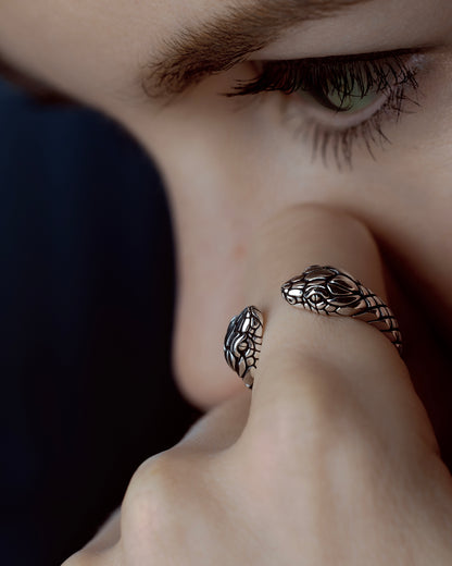 Open Snake Head Ring
